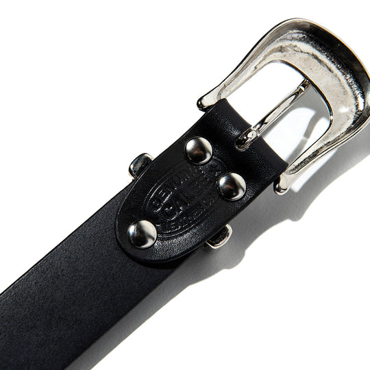 CALEE ベルト CALEE - 【ラスト1点】PLANE LEATHER NARROW BELT (BLACK