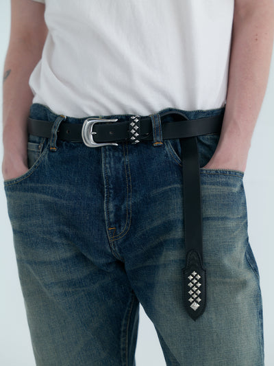 STUDS LEATHER NARROW BELT ＜TYPE B＞