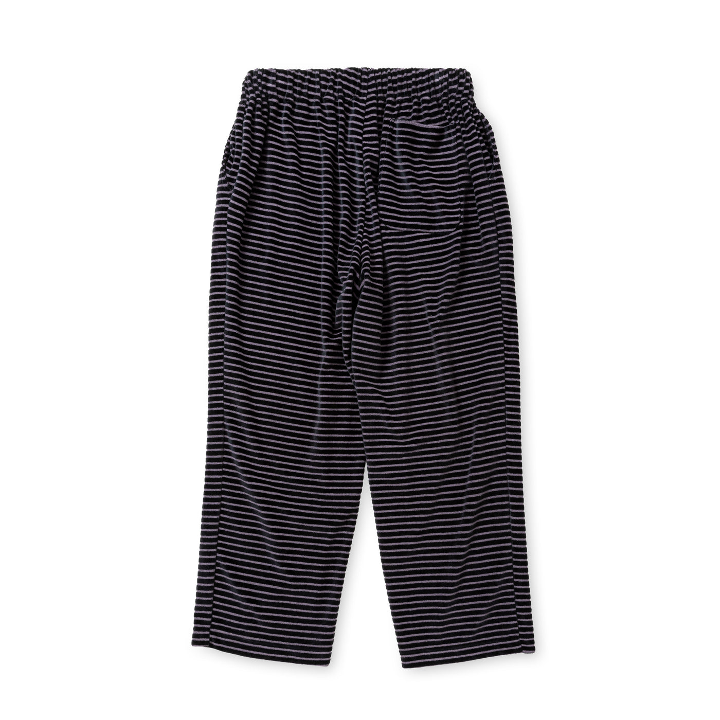 BORDER VELOUR PILE RELAX PANTS