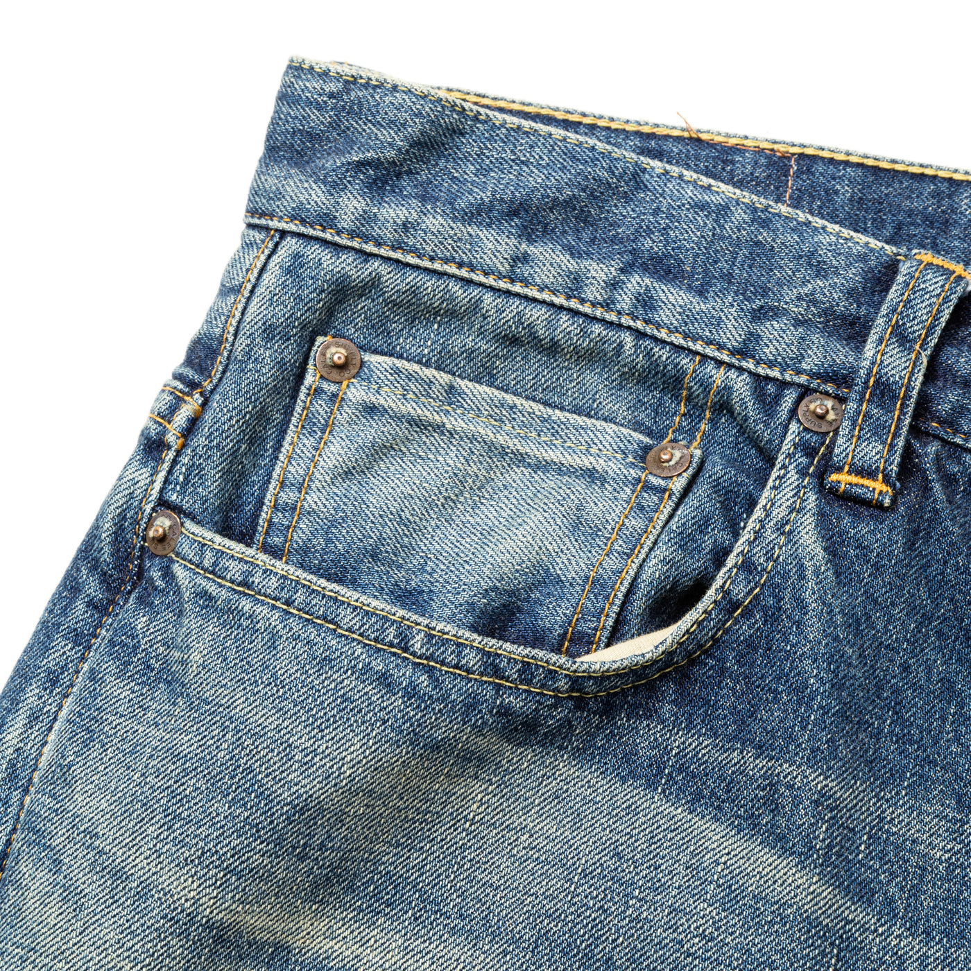 VINTAGE REPRODUCT TAPERED DENIM PANTS ＜USED＞