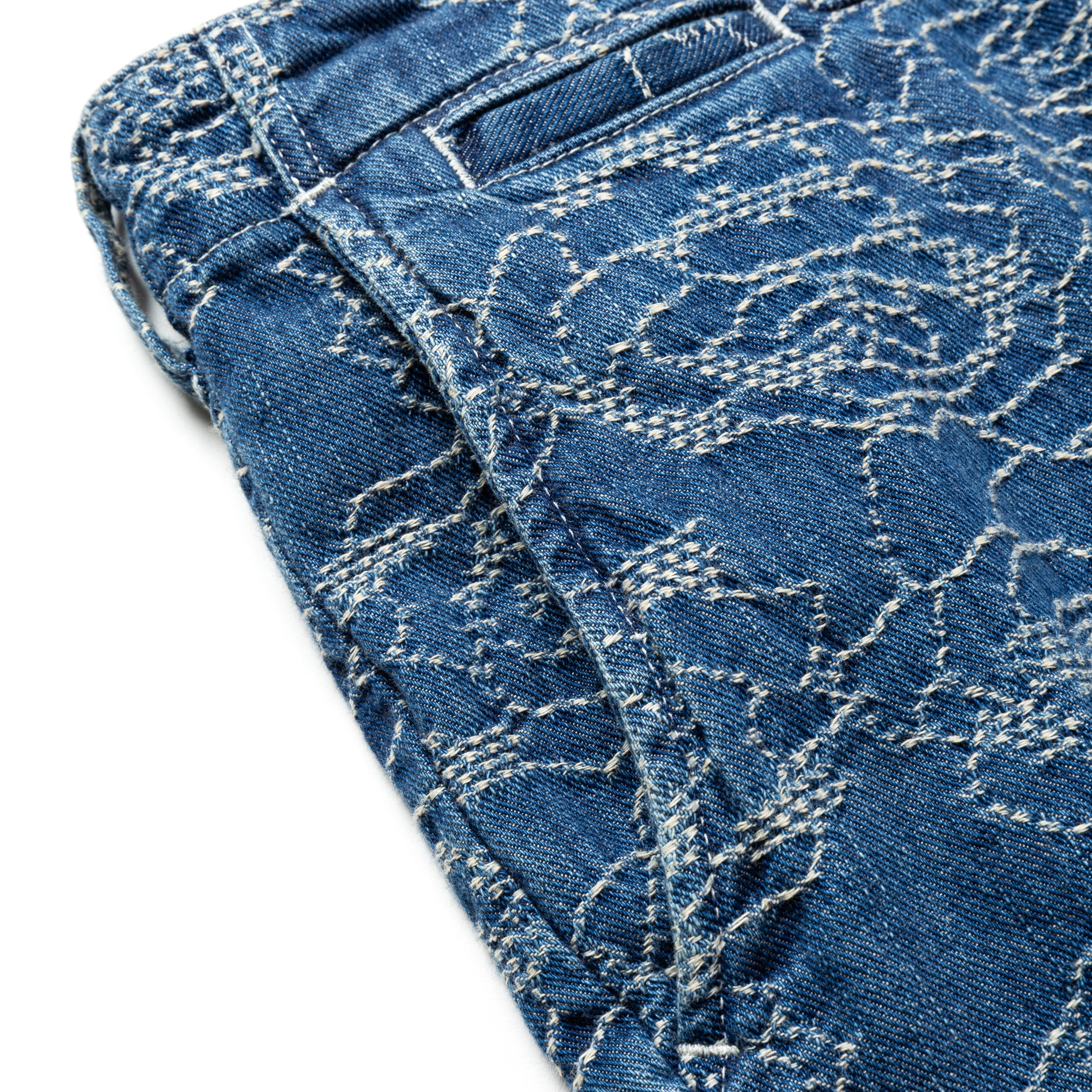 ROSE PATTERN JACQUARD DENIM SLACKS – CALEE ONLINE STORE