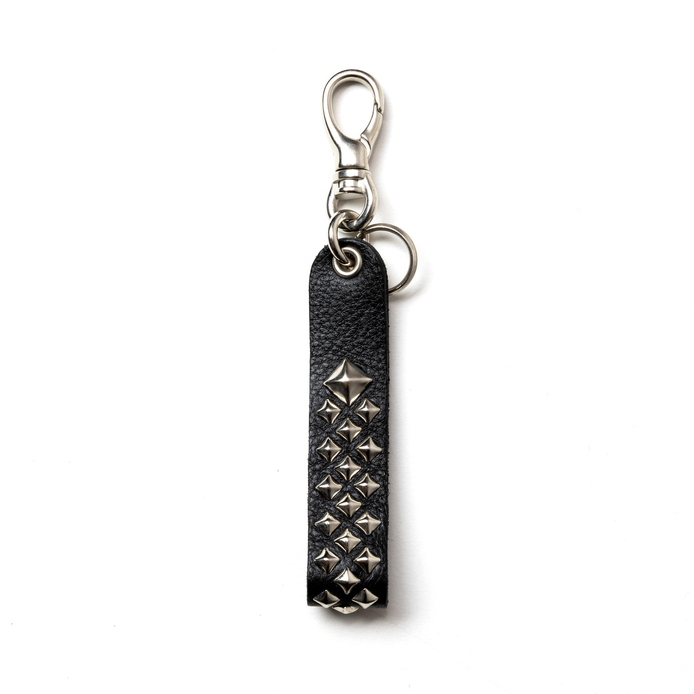 STUDS LEATHER FLAT KEY RING