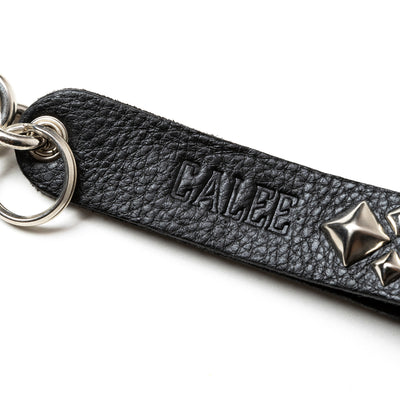 STUDS LEATHER FLAT KEY RING