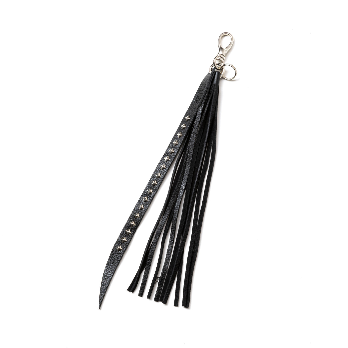 STUDS & TASSEL LEATHER LONG KEY RING