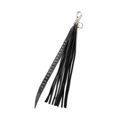 STUDS & TASSEL LEATHER LONG KEY RING