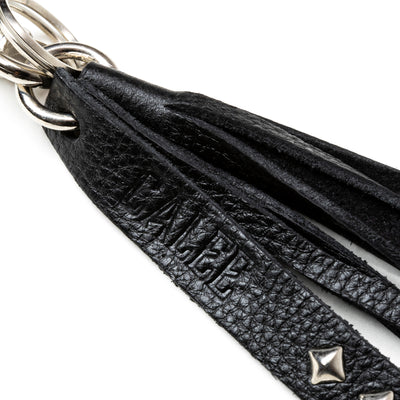 STUDS & TASSEL LEATHER LONG KEY RING