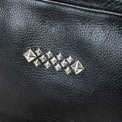 STUDS LEATHER SHOULDER BAG ＜INTERNAL FLEX FRAME TYPE＞