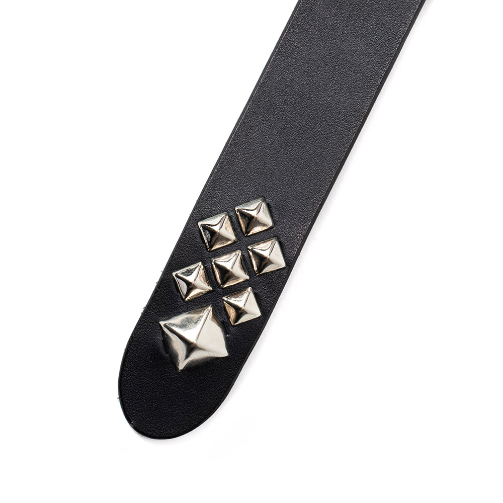 STUDS LEATHER NALLOW BELT - calee-official
