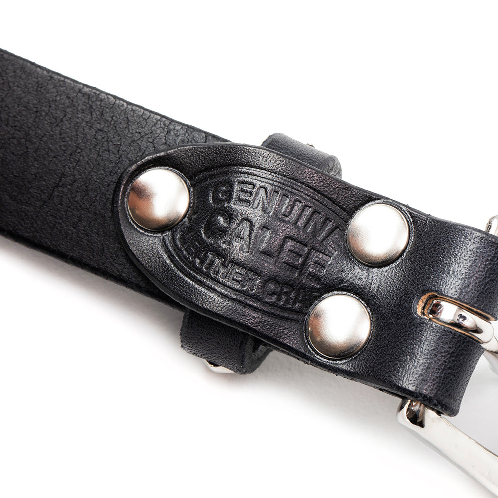 STUDS LEATHER NARROW BELT