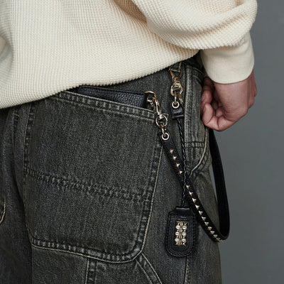 STUDS LEATHER WALLET CORD