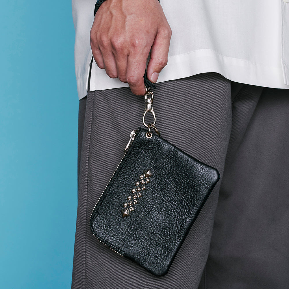 STUDS LEATHER WALLET POUCH – CALEE ONLINE STORE