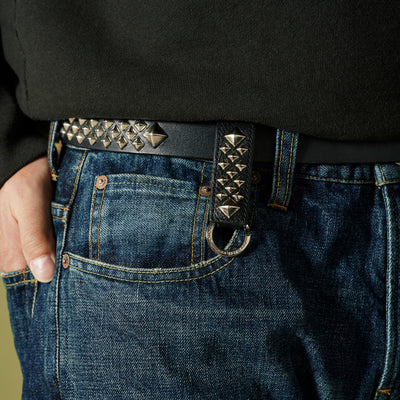 STUDS LEATHER SNAP KEY RING