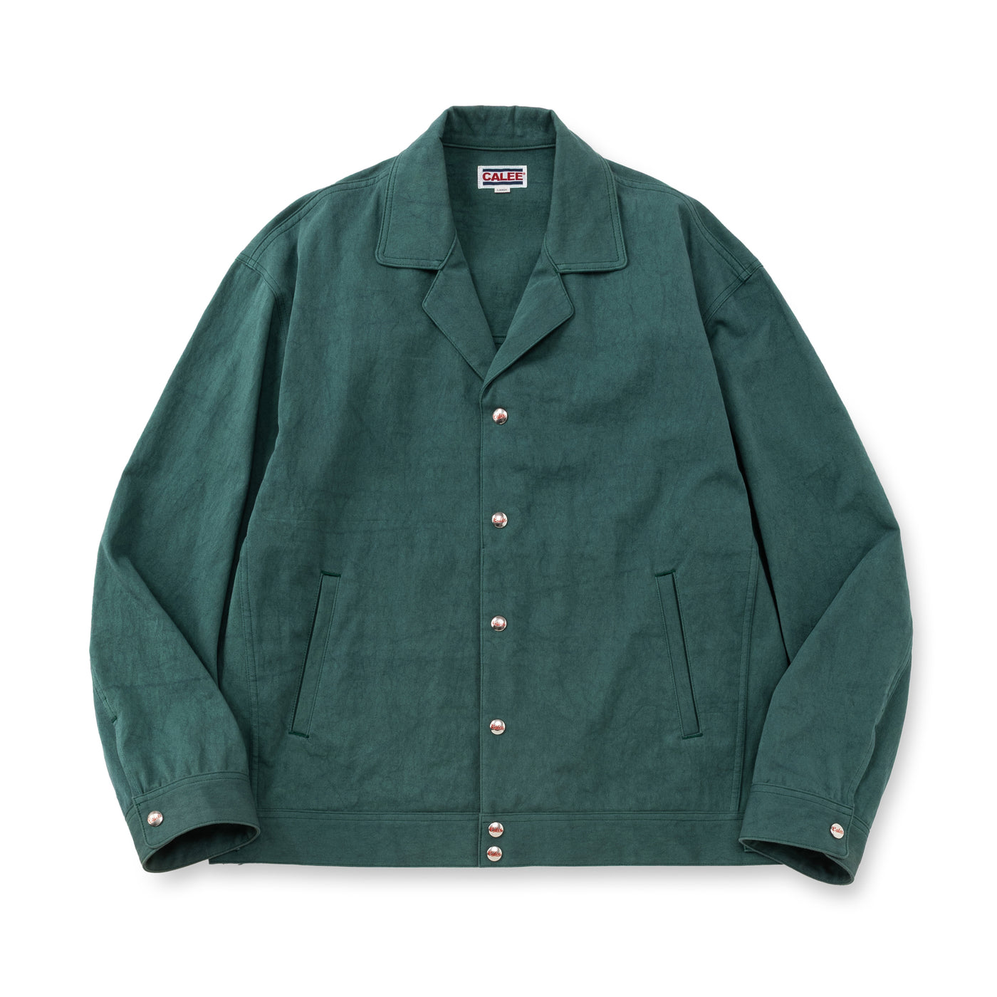 SLUB SATIN OPEN COLLAR JACKET – CALEE ONLINE STORE