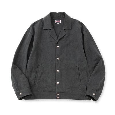 SLUB SATIN OPEN COLLAR JACKET – CALEE ONLINE STORE
