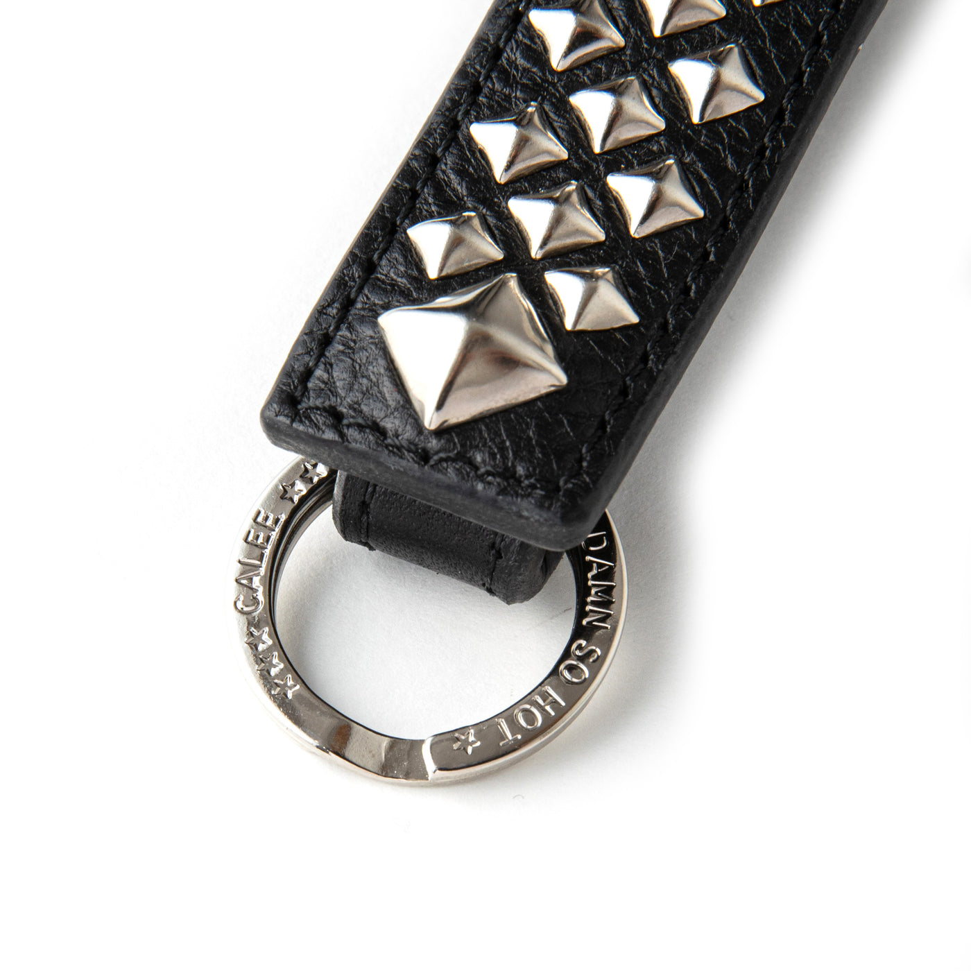 STUDS LEATHER SNAP KEY RING