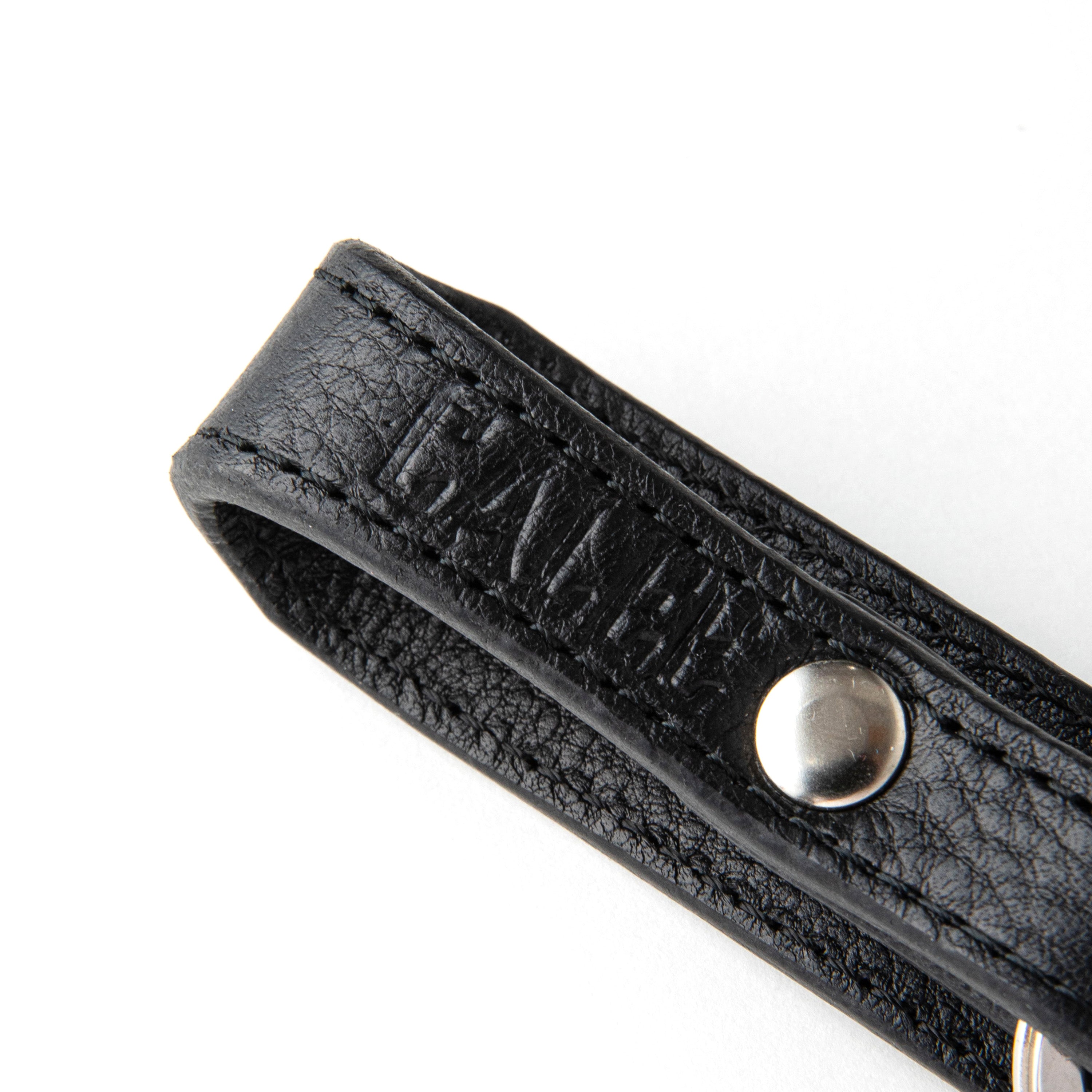 CALEE - STUDS & KNITTING LEATHER SHORT KEY RING / CL-24AW002LE | chemical  conbination