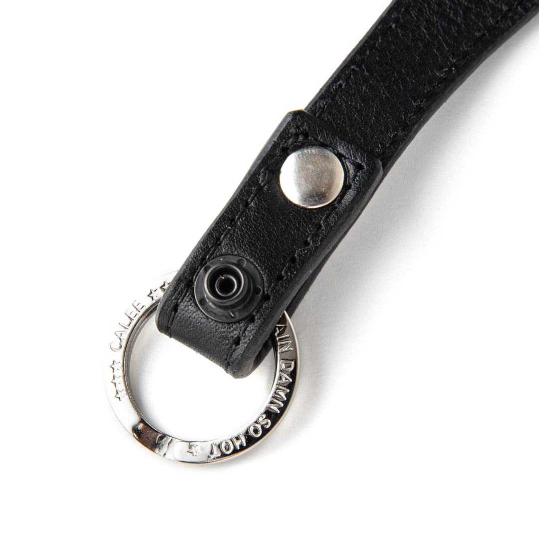 STUDS LEATHER SNAP KEY RING – CALEE ONLINE STORE