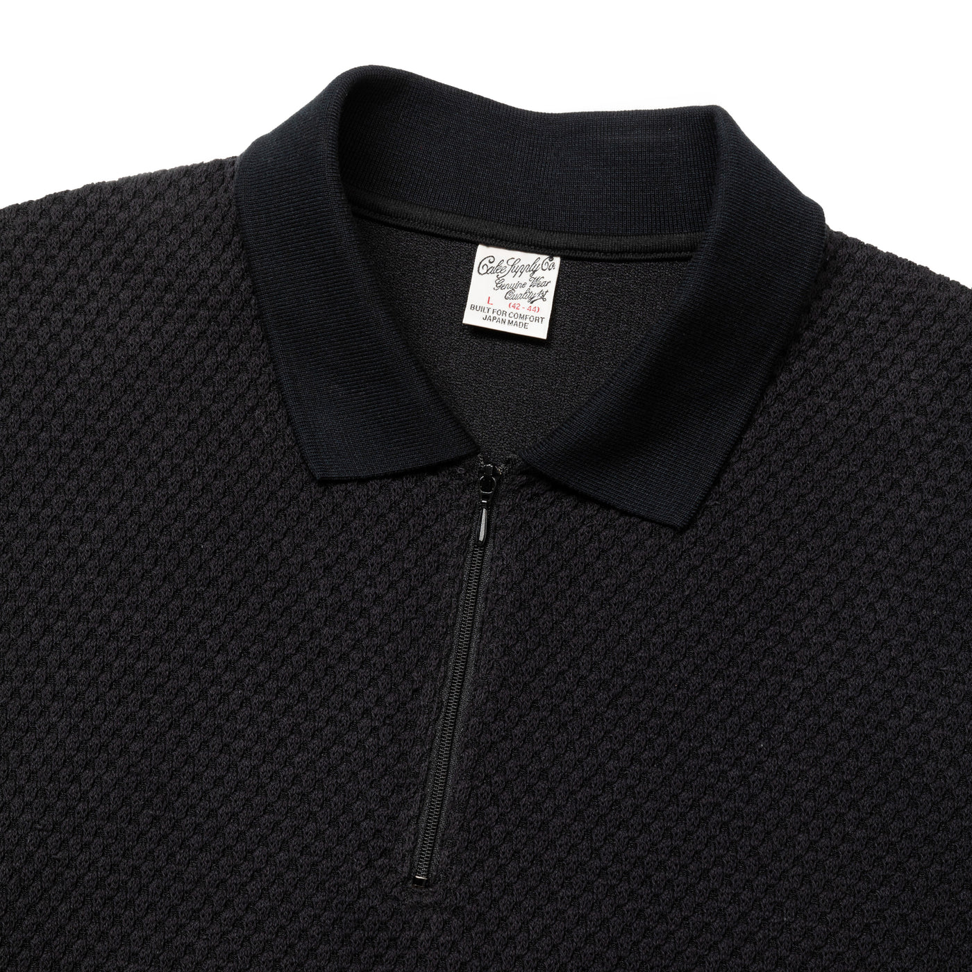 DOUBLE FACE DROP SHOULDER ZIP POLO