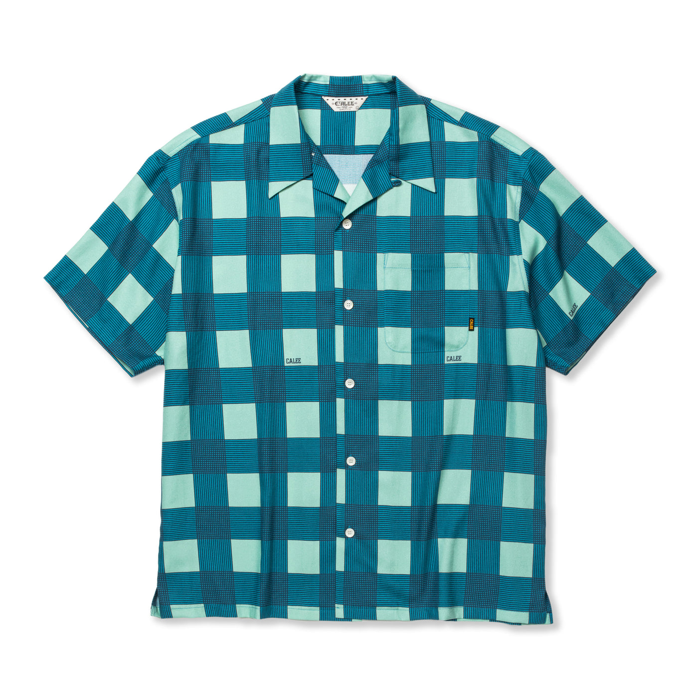 RAYON CHECK OPEN COLLAR SH