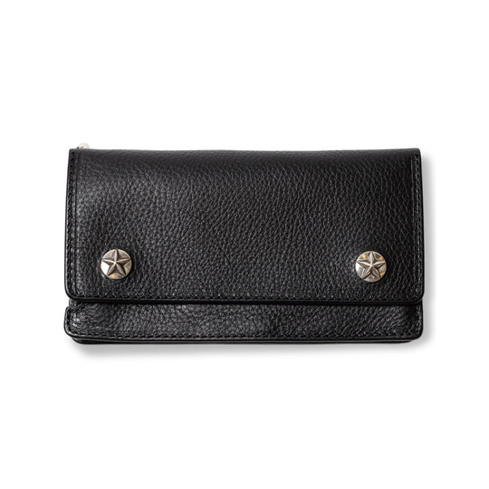 SILVER STAR CONCHO LEATHER LONG WALLET – CALEE ONLINE STORE