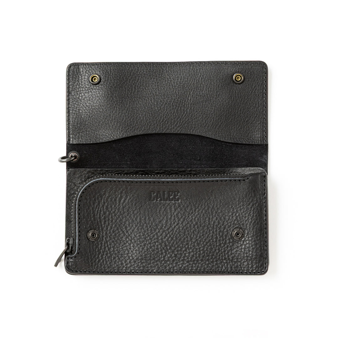 キャリー　BLACK STUDS LEATHER LONG WALLET BLACK STUDS LEATHER LONG WALLET＜EXCLUSIVE＞ – CALEE ONLINE