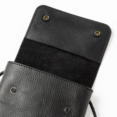 BLACK STUDS LEATHER SHOULDER POUCH ＜EXCLUSIVE＞