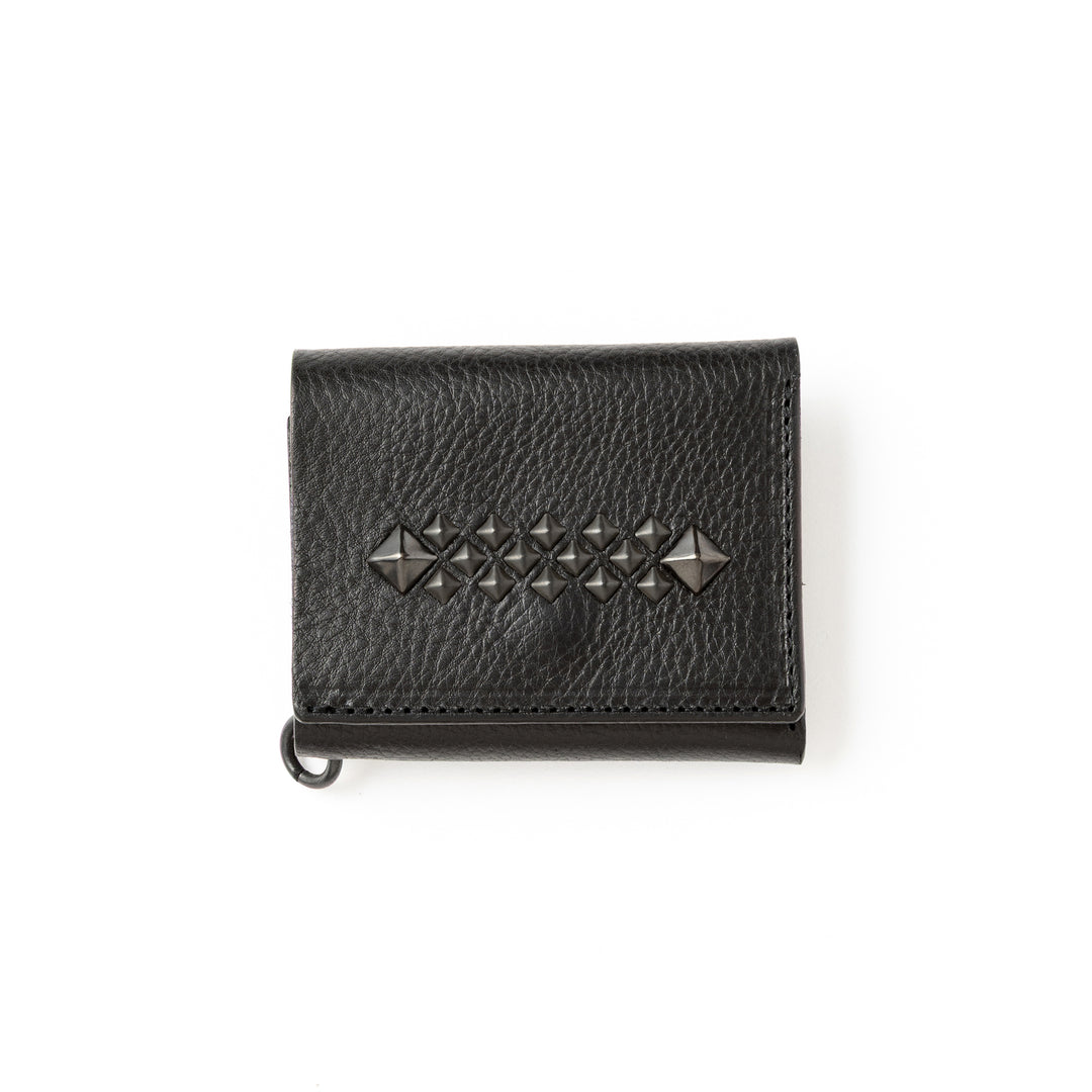 ㉒22AW【新品】☆CALEE：スタッズ　レザー　スマートフォン　ウォレット CALEE - STUDS LEATHER MULTI WALLET (BLACK) / スタッズ レザー