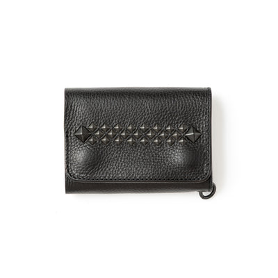 BLACK STUDS LEATHER FLAP HALF WALLET＜EXCLUSIVE＞