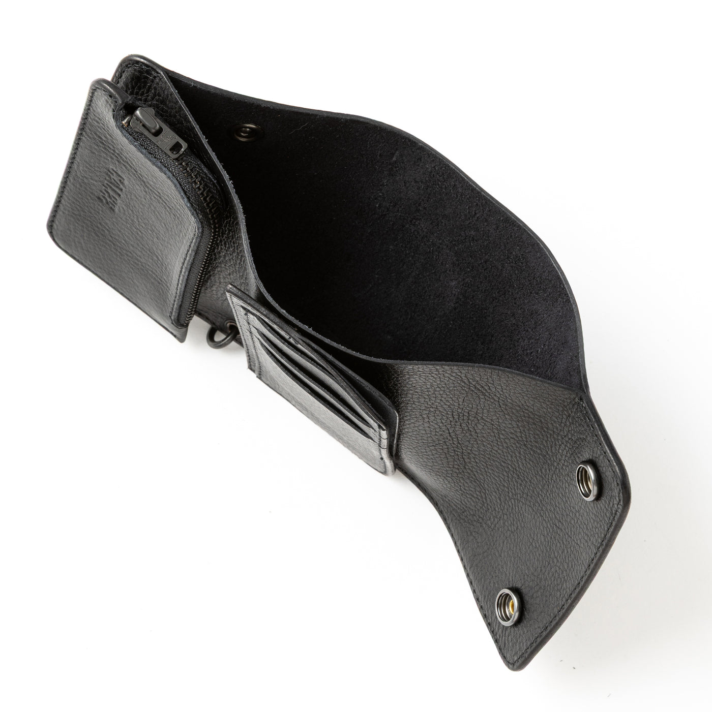 BLACK STUDS LEATHER FLAP HALF WALLET＜EXCLUSIVE＞