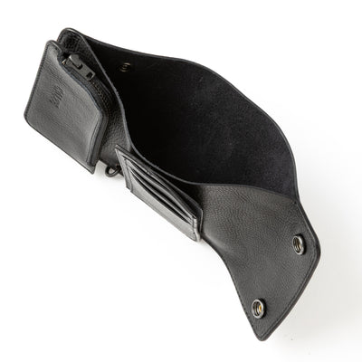 BLACK STUDS LEATHER FLAP HALF WALLET＜EXCLUSIVE＞
