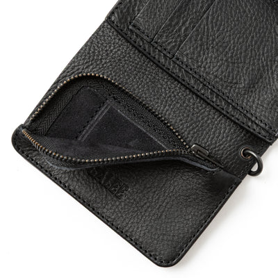BLACK STUDS LEATHER FLAP HALF WALLET＜EXCLUSIVE＞