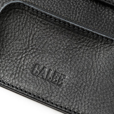 BLACK STUDS LEATHER FLAP HALF WALLET＜EXCLUSIVE＞