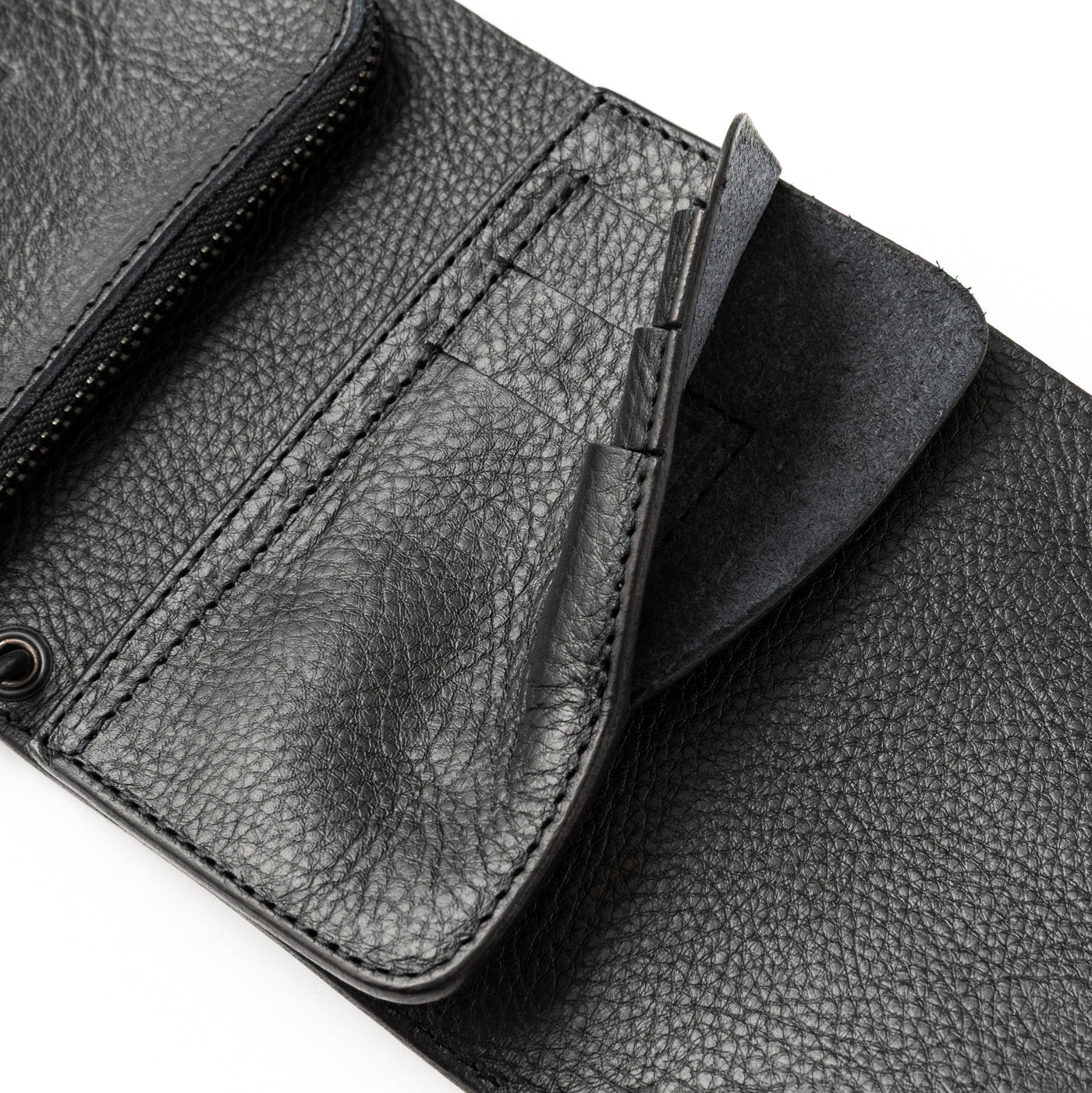 BLACK STUDS LEATHER FLAP HALF WALLET＜EXCLUSIVE＞