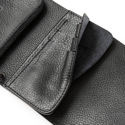 BLACK STUDS LEATHER FLAP HALF WALLET＜EXCLUSIVE＞