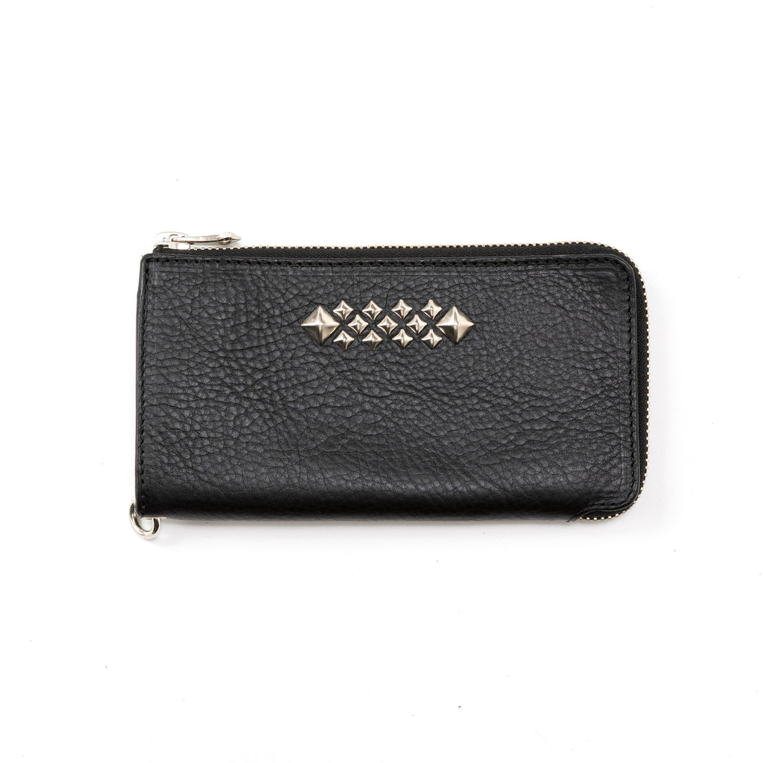 STUDS LEATHER ZIP MULTI LONG WALLET – CALEE ONLINE STORE