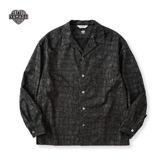 CALEE×TATOO STUDIO YAMADA シャツ　M　ブラック　クロコ TSY CROCODILE PATTERN SHIRT – CALEE ONLINE STORE