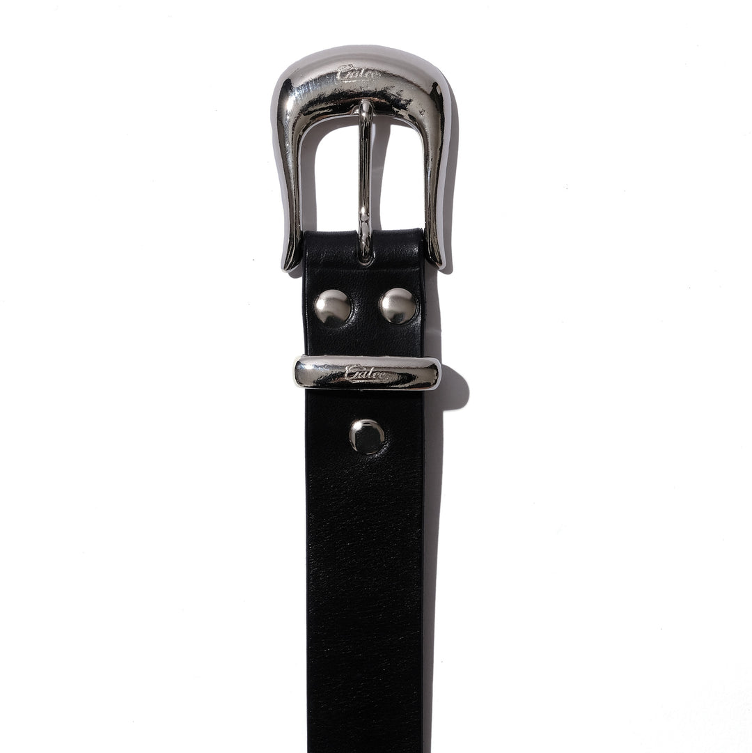 CALEE ベルト CALEE - STUDS LEATHER NARROW BELT ＜TYPE B＞ (BLACK
