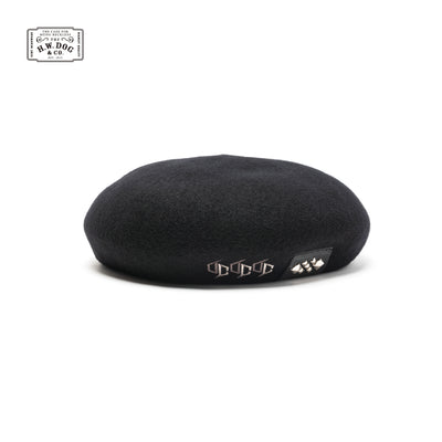 × THE H.W.DOG&CO. EMBROIDERY WOOL BERET