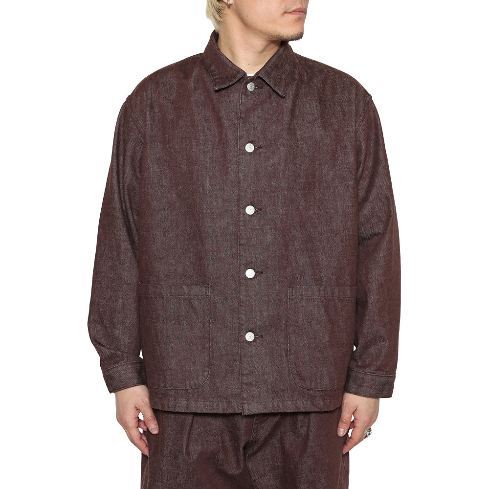 VINTAGE REPRODUCT DENIM COVERALL ＜BROWN DENIM＞ – CALEE ONLINE STORE