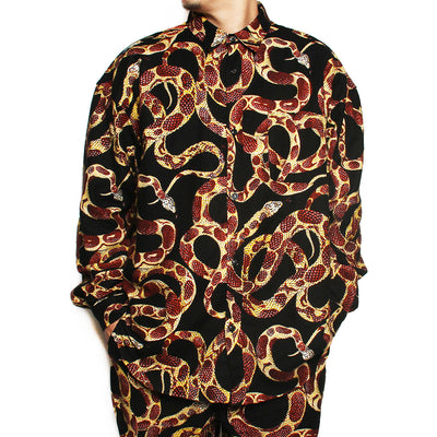 ALLOVER SNAKE PATTERN FLANNEL OVER SILHOUETTE SHIRT -LIMITED-