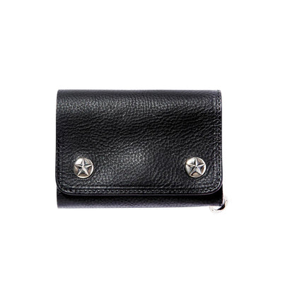 SILVER STAR CONCHO FLAP LEATHER HALF WALLET