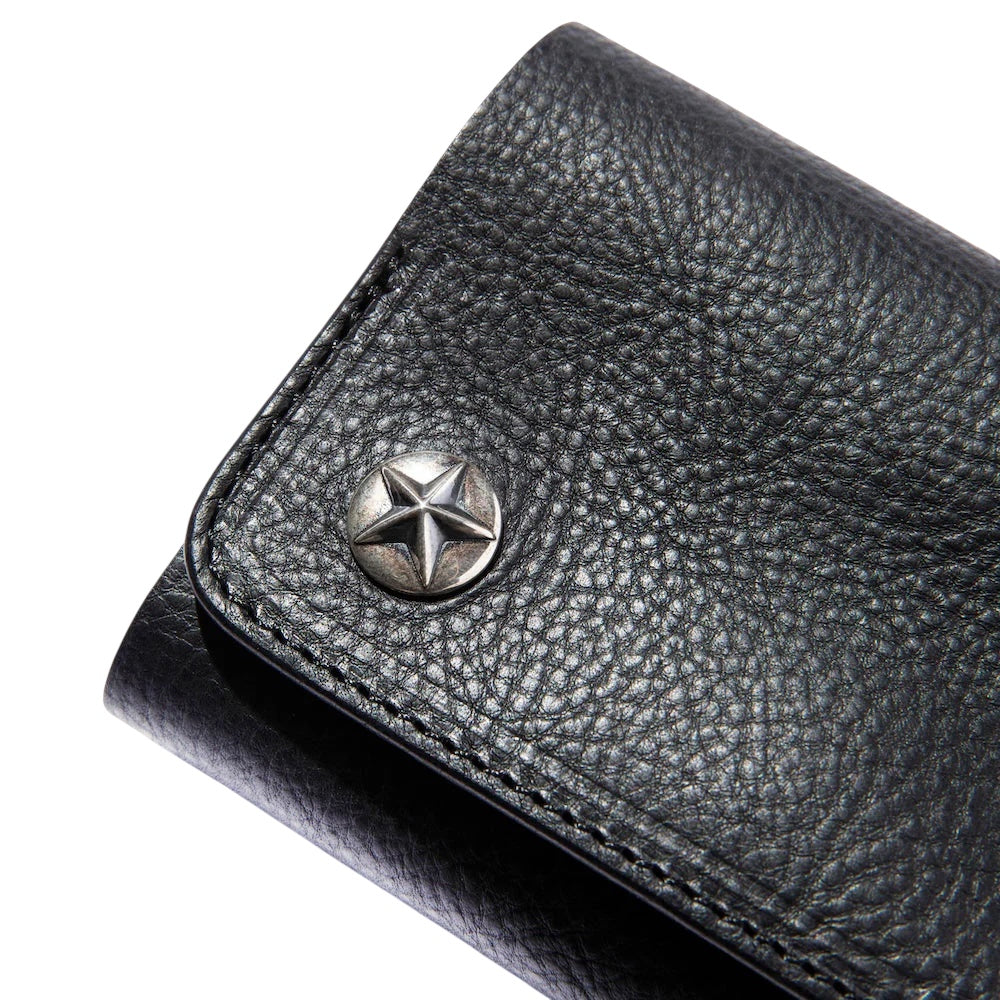 SILVER STAR CONCHO FLAP LEATHER HALF WALLET