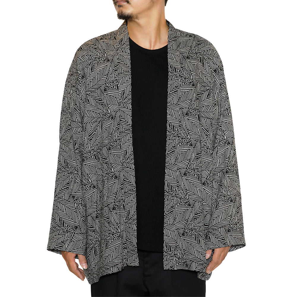 R/P GEOMETRIC PATTERN OVER SIZE CARDIGAN