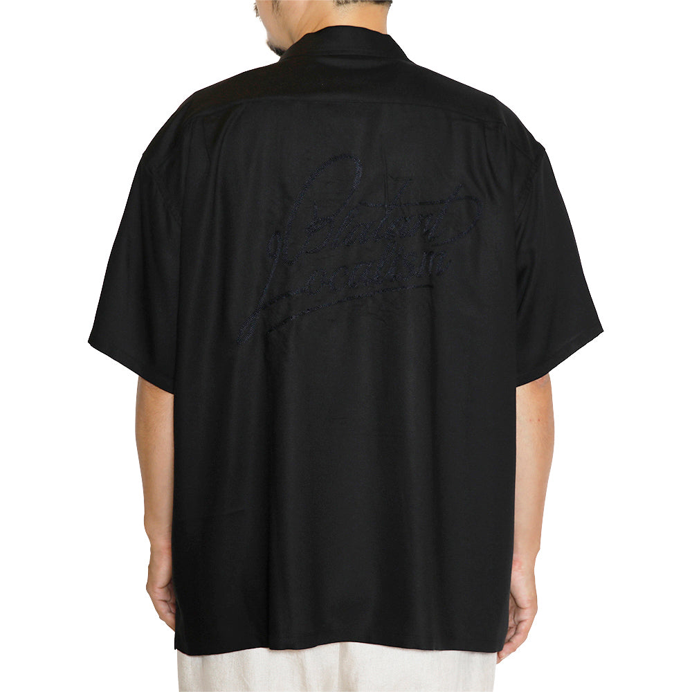 EMBROIDERY "BLATANT LOCALISM" OPEN COLLAR SH