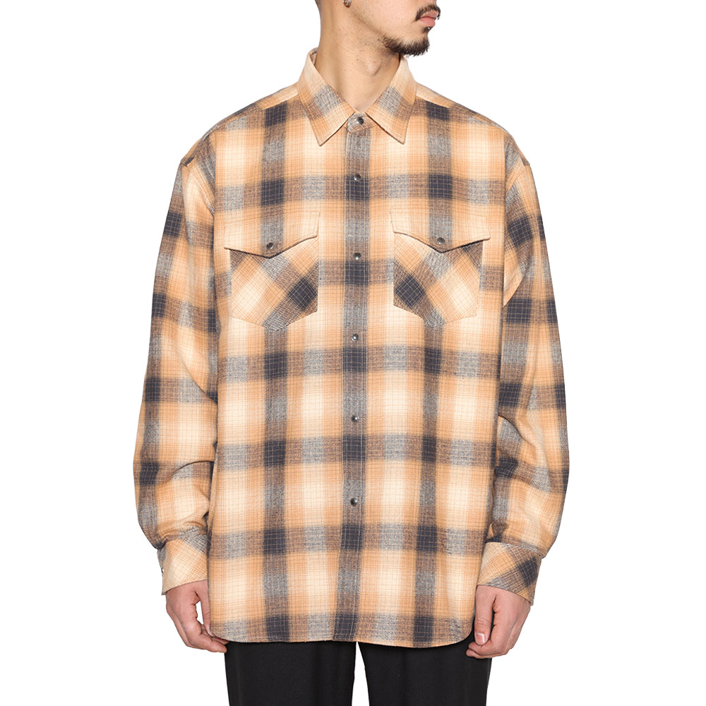 OMBRE CHECK WESTERN L/S SH