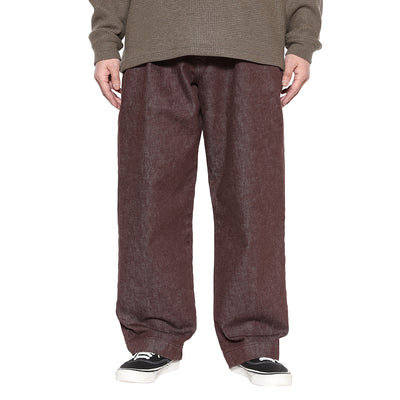 VINTAGE REPRODUCT DENIM TUCK TROUSERS ＜BROWN DENIM＞