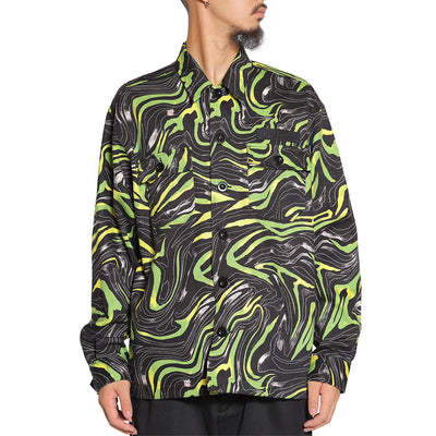 CAMO PATTERN OVER SHILHOUETTE L/S SHIRT JACKET