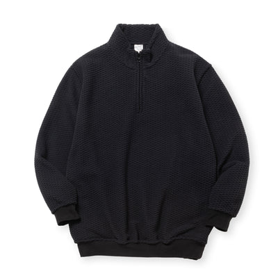 UNEVEN FLLECE HALF ZIP SW