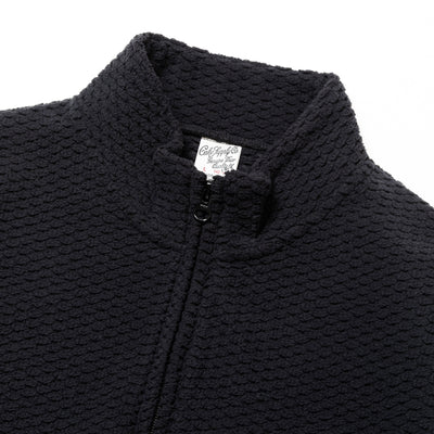 UNEVEN FLLECE HALF ZIP SW