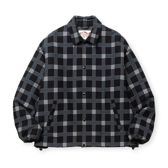CALEE/BLOCK CHECK OVER SIZE SHIRT JACKET